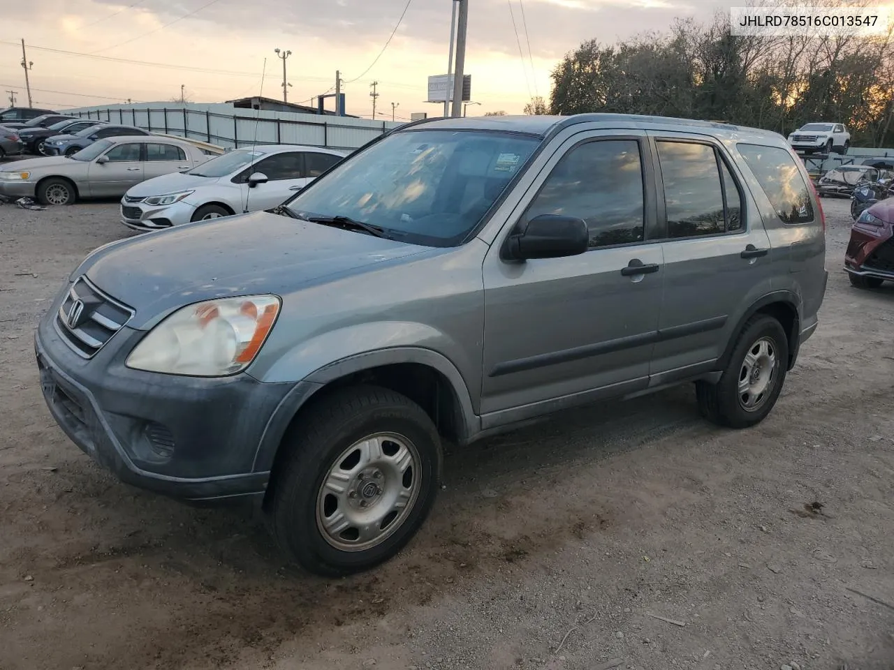 2006 Honda Cr-V Lx VIN: JHLRD78516C013547 Lot: 76381834