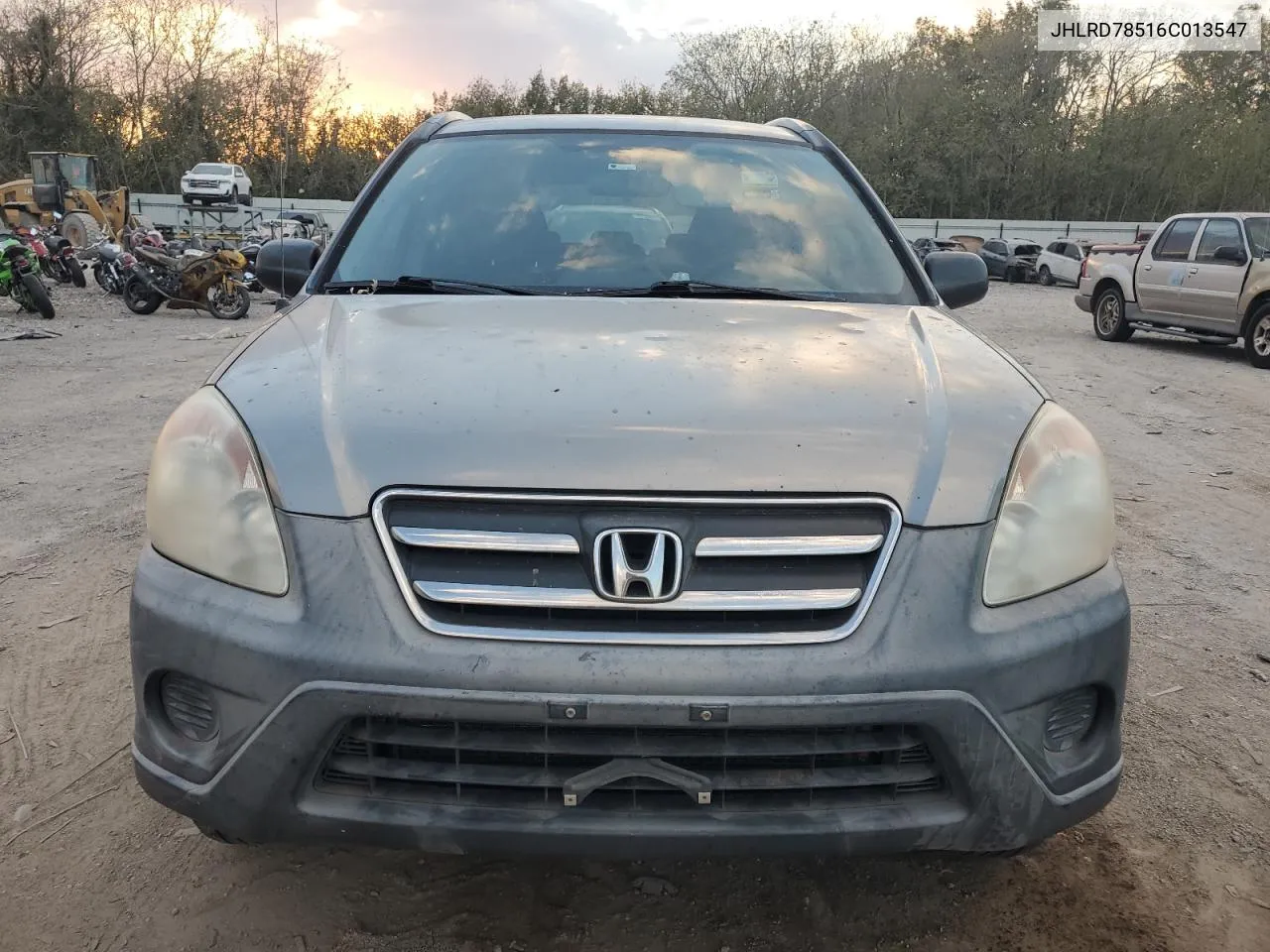 2006 Honda Cr-V Lx VIN: JHLRD78516C013547 Lot: 76381834