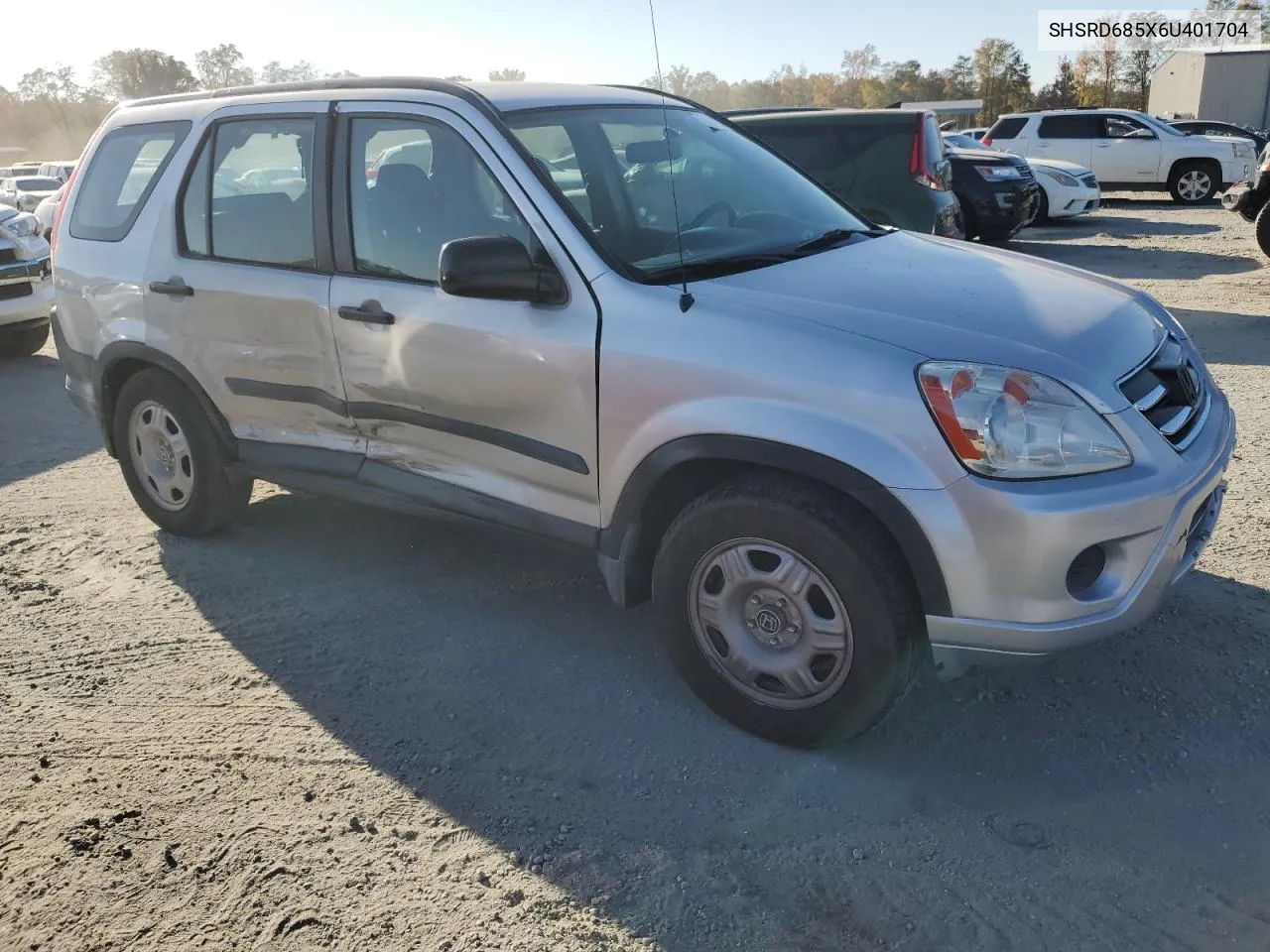 2006 Honda Cr-V Lx VIN: SHSRD685X6U401704 Lot: 77313374