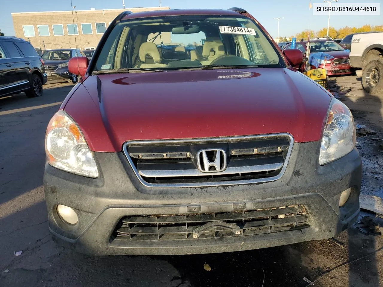 2006 Honda Cr-V Ex VIN: SHSRD78816U444618 Lot: 77384614