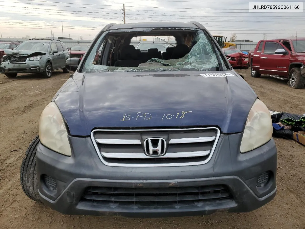 2006 Honda Cr-V Lx VIN: JHLRD78596C061166 Lot: 77969874