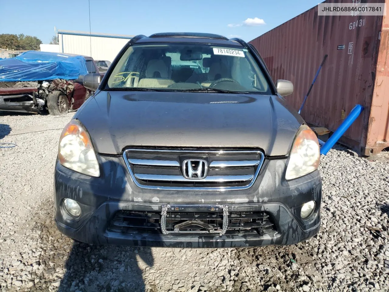 2006 Honda Cr-V Ex VIN: JHLRD68846C017841 Lot: 78140234