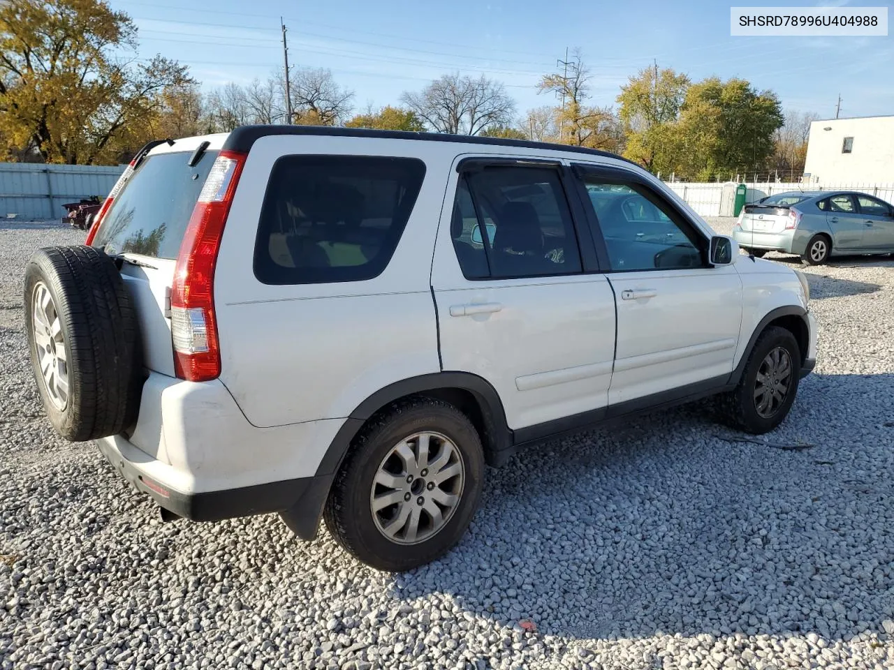 2006 Honda Cr-V Se VIN: SHSRD78996U404988 Lot: 78184994