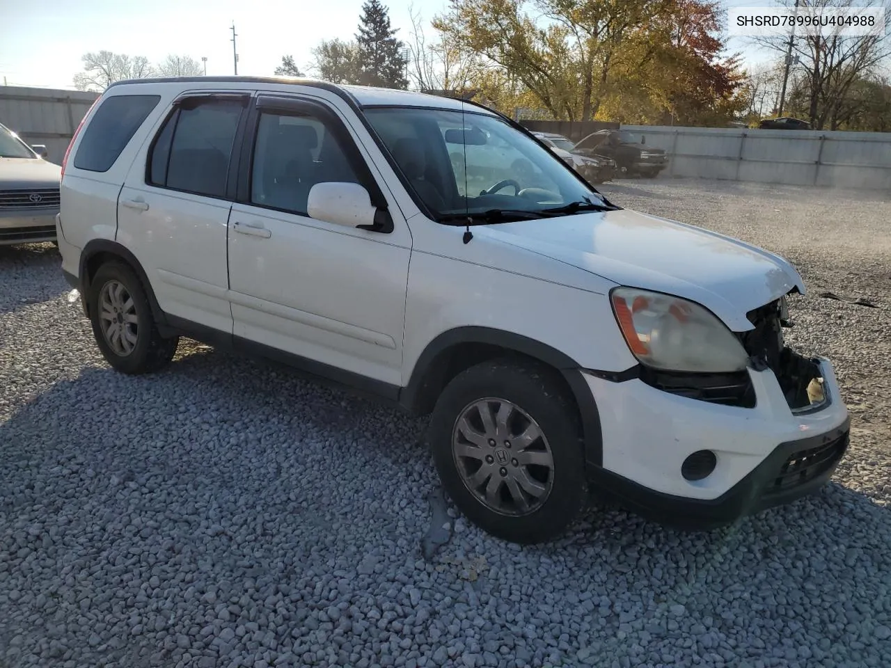 2006 Honda Cr-V Se VIN: SHSRD78996U404988 Lot: 78184994