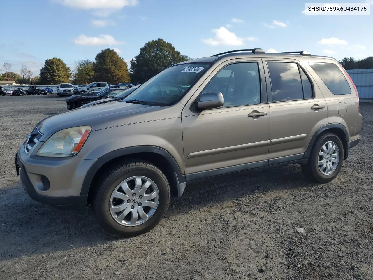 2006 Honda Cr-V Se VIN: SHSRD789X6U434176 Lot: 78463104