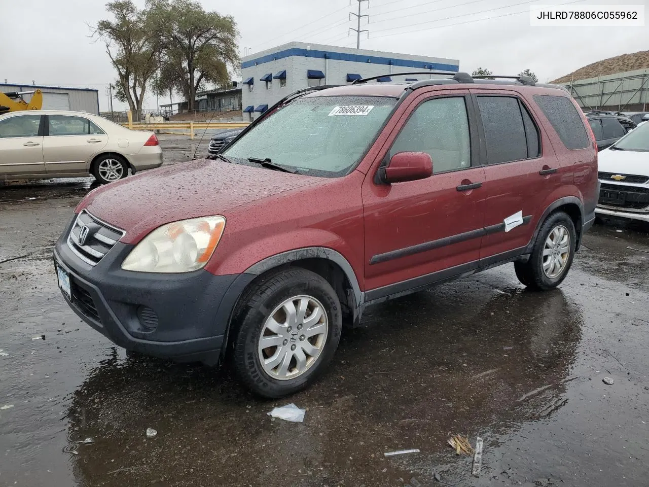 2006 Honda Cr-V Ex VIN: JHLRD78806C055962 Lot: 78606394