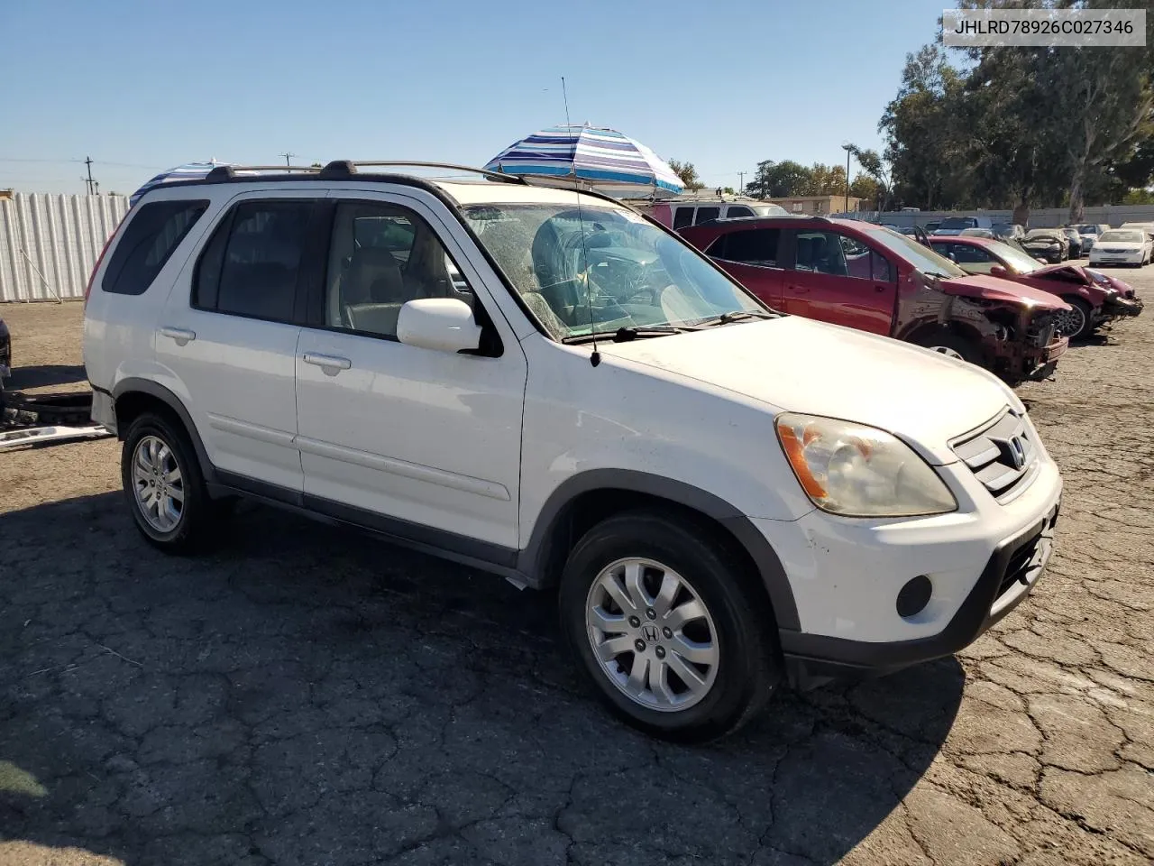 2006 Honda Cr-V Se VIN: JHLRD78926C027346 Lot: 78706404