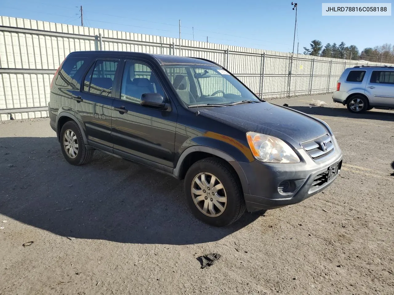 2006 Honda Cr-V Ex VIN: JHLRD78816C058188 Lot: 79914534