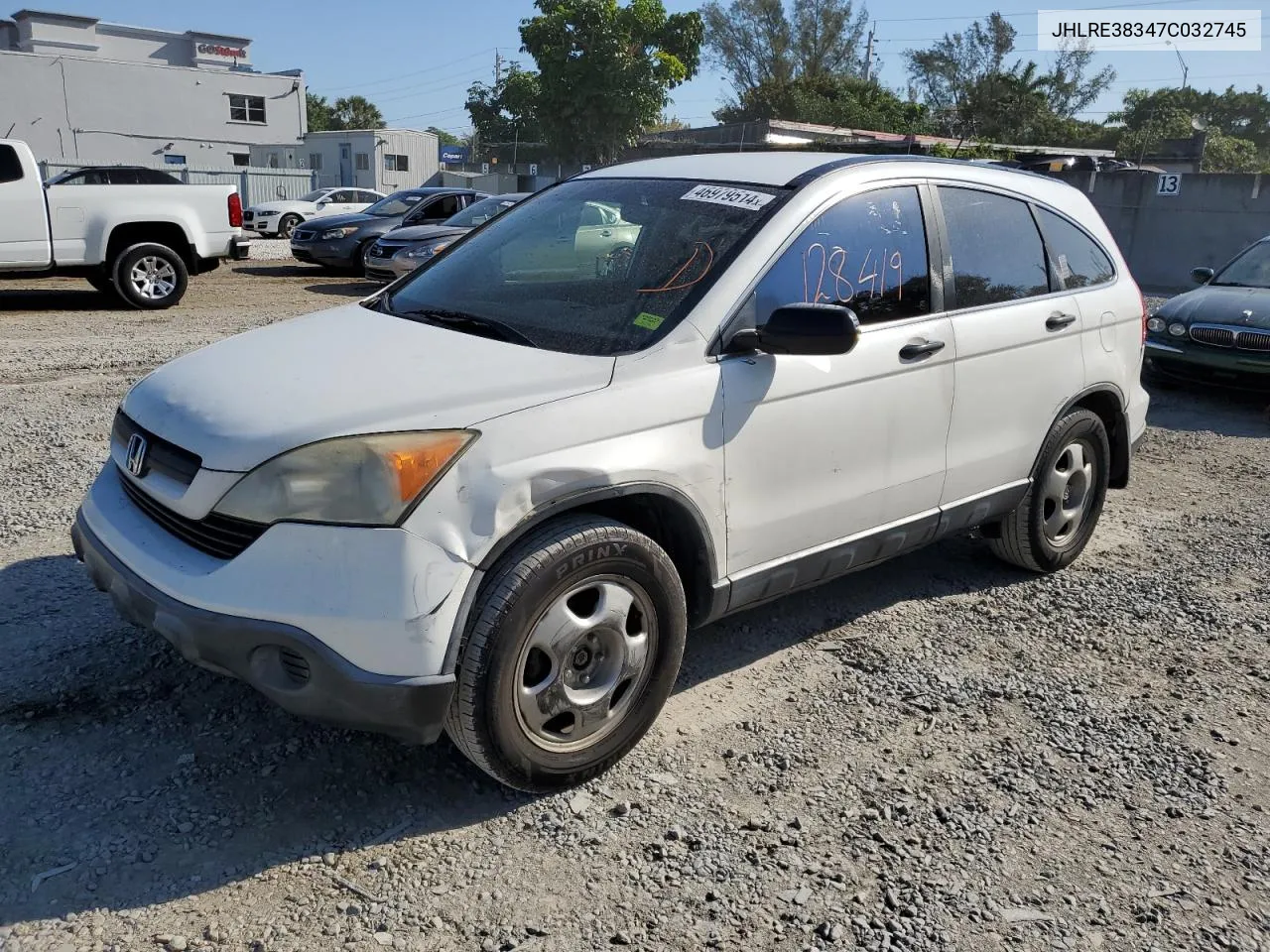 2007 Honda Cr-V Lx VIN: JHLRE38347C032745 Lot: 46979514