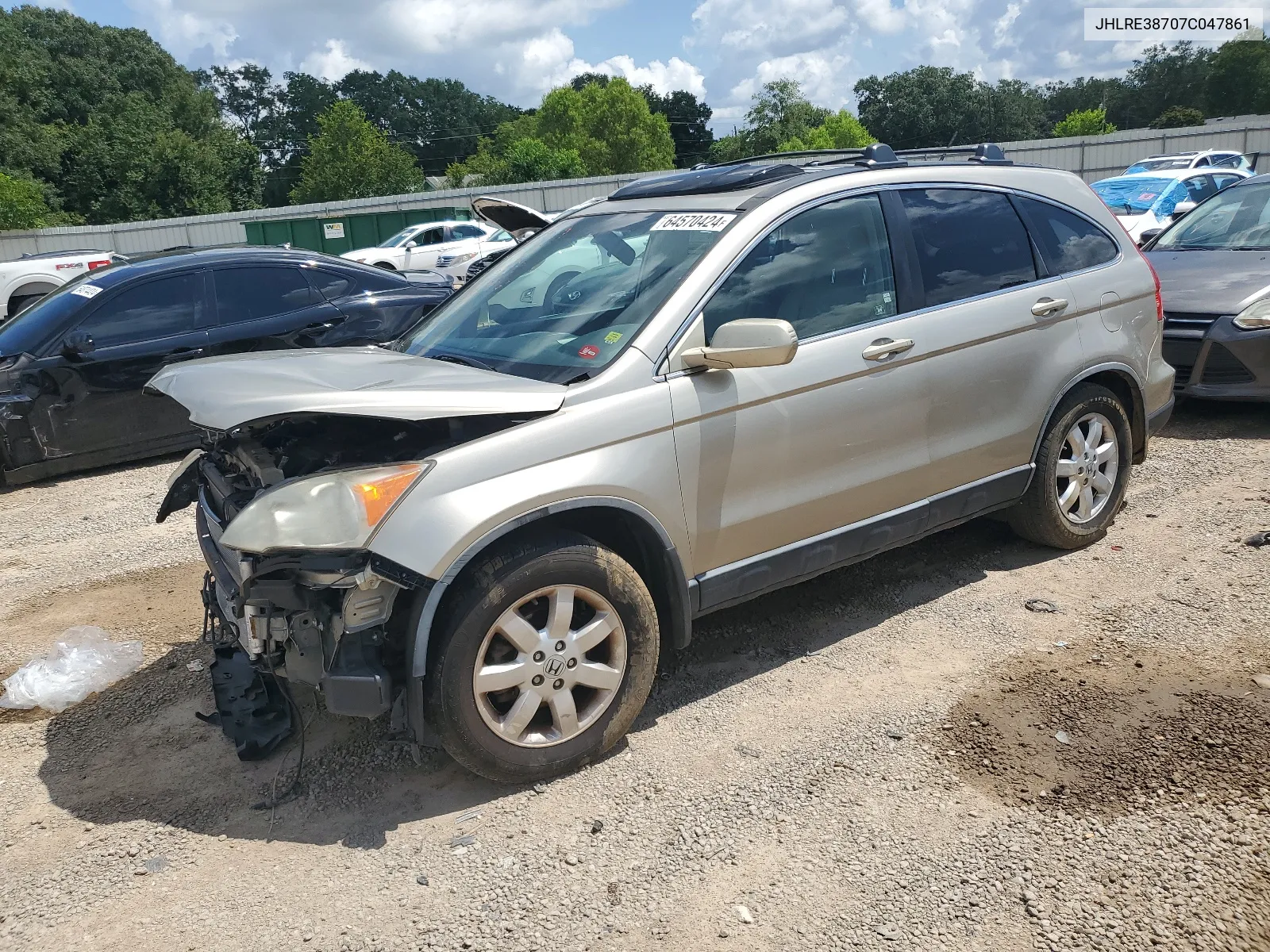 2007 Honda Cr-V Exl VIN: JHLRE38707C047861 Lot: 64570424