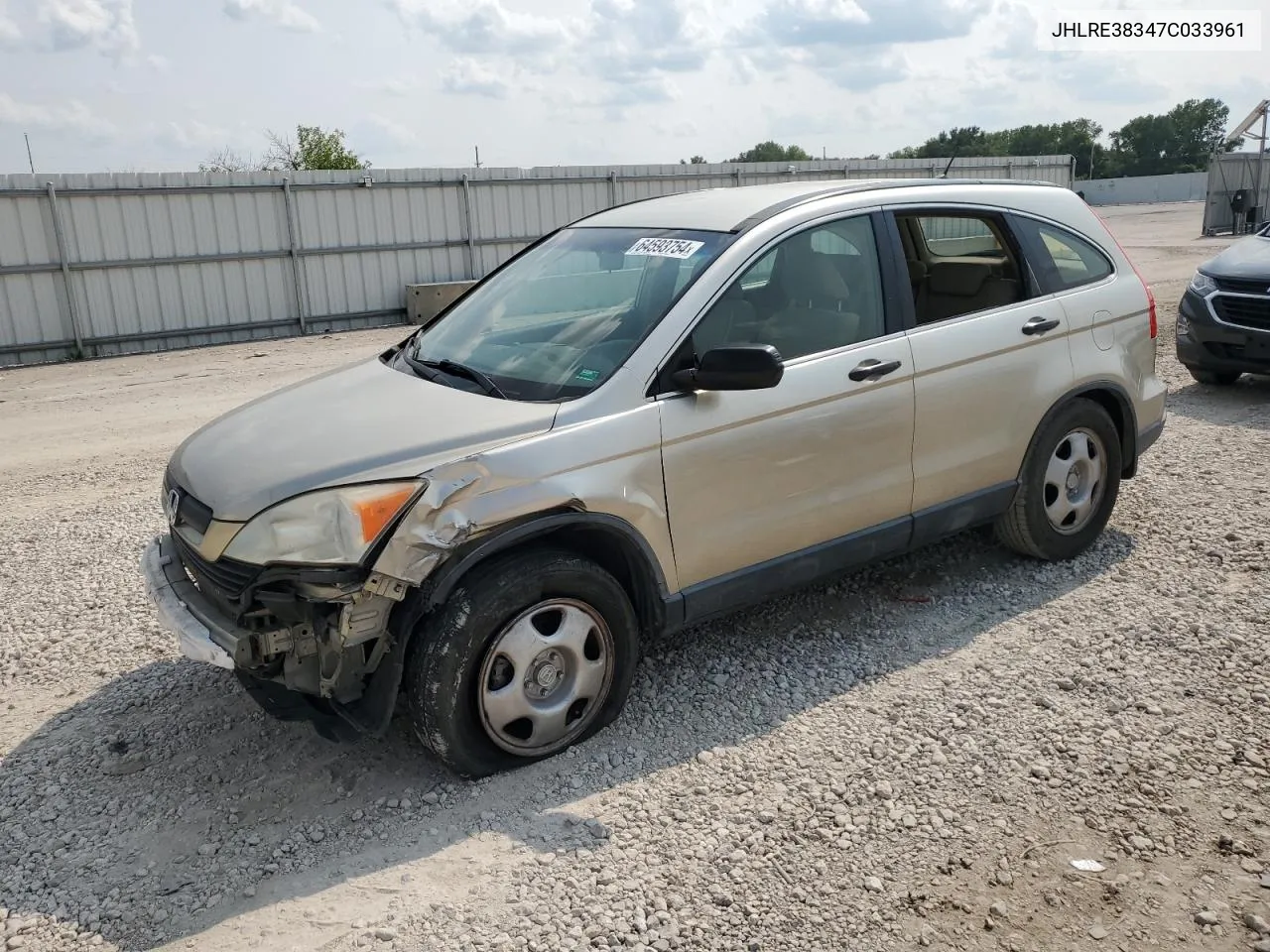 2007 Honda Cr-V Lx VIN: JHLRE38347C033961 Lot: 64593754