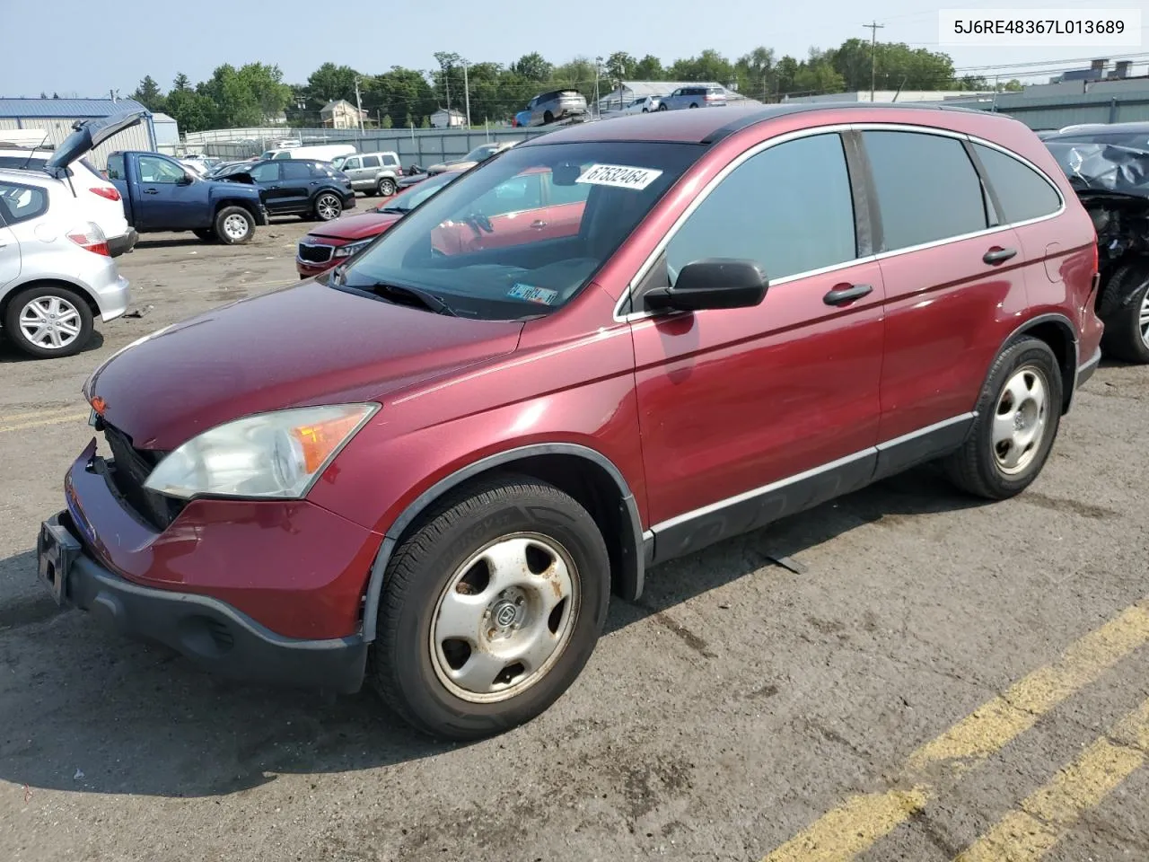 2007 Honda Cr-V Lx VIN: 5J6RE48367L013689 Lot: 67532464