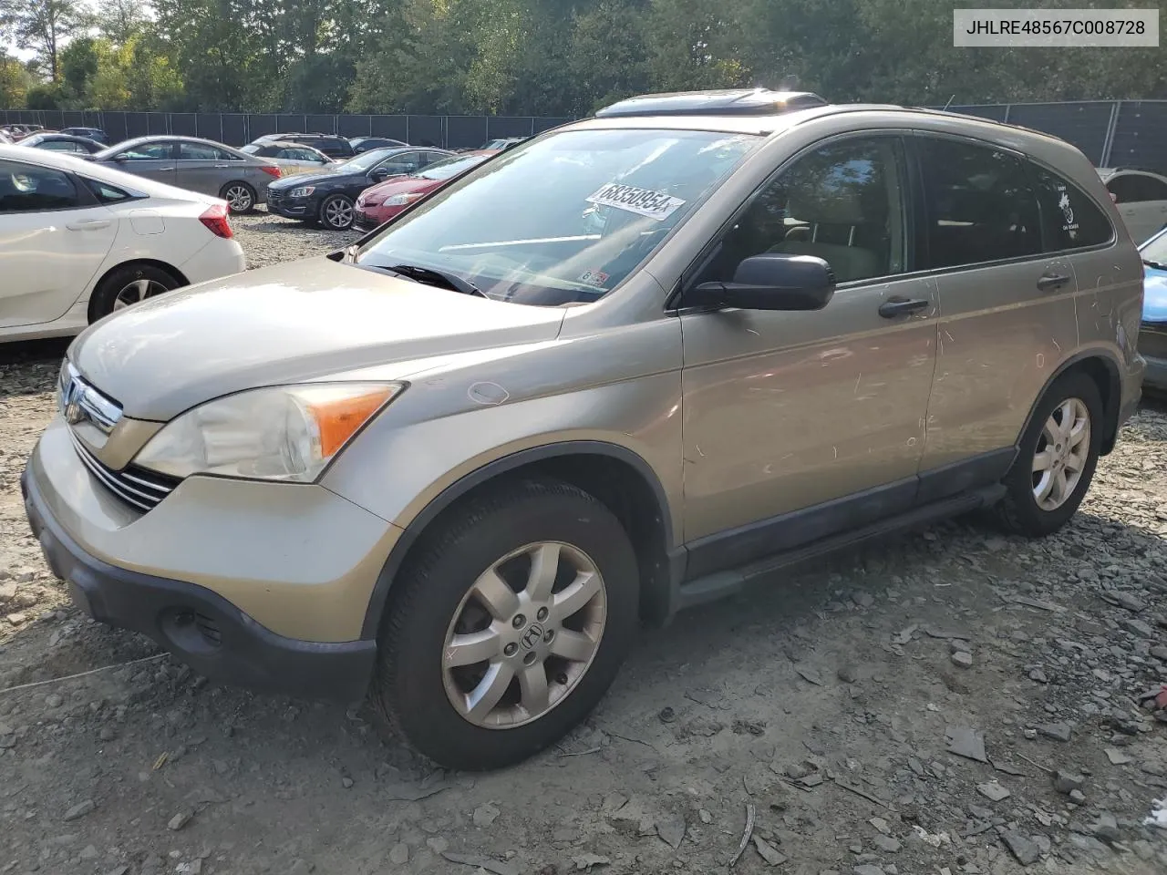 JHLRE48567C008728 2007 Honda Cr-V Ex