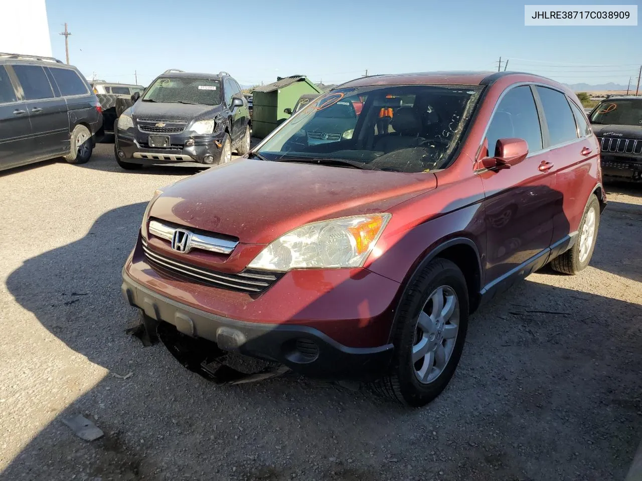 2007 Honda Cr-V Exl VIN: JHLRE38717C038909 Lot: 70151034