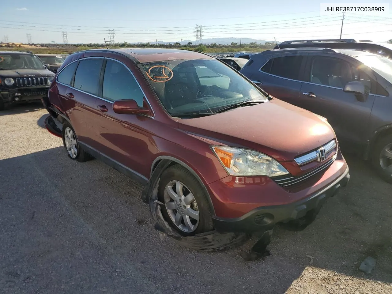 2007 Honda Cr-V Exl VIN: JHLRE38717C038909 Lot: 70151034