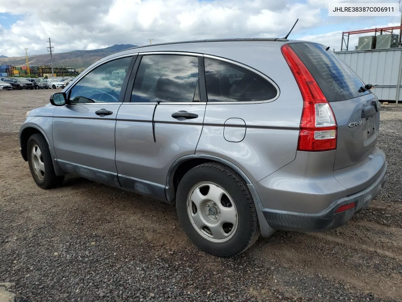 2007 Honda Cr-V Lx VIN: JHLRE38387C006911 Lot: 70316064