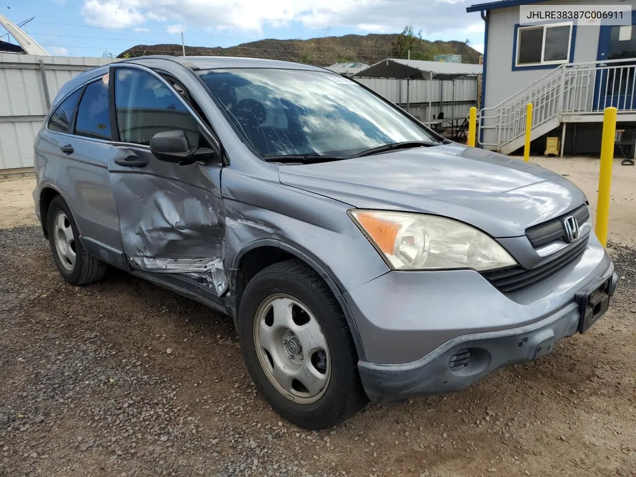 2007 Honda Cr-V Lx VIN: JHLRE38387C006911 Lot: 70316064