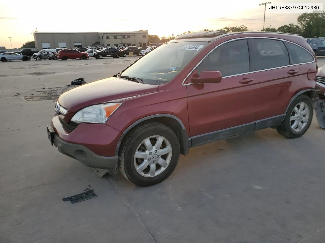 2007 Honda Cr-V Exl VIN: JHLRE38797C012980 Lot: 70492664