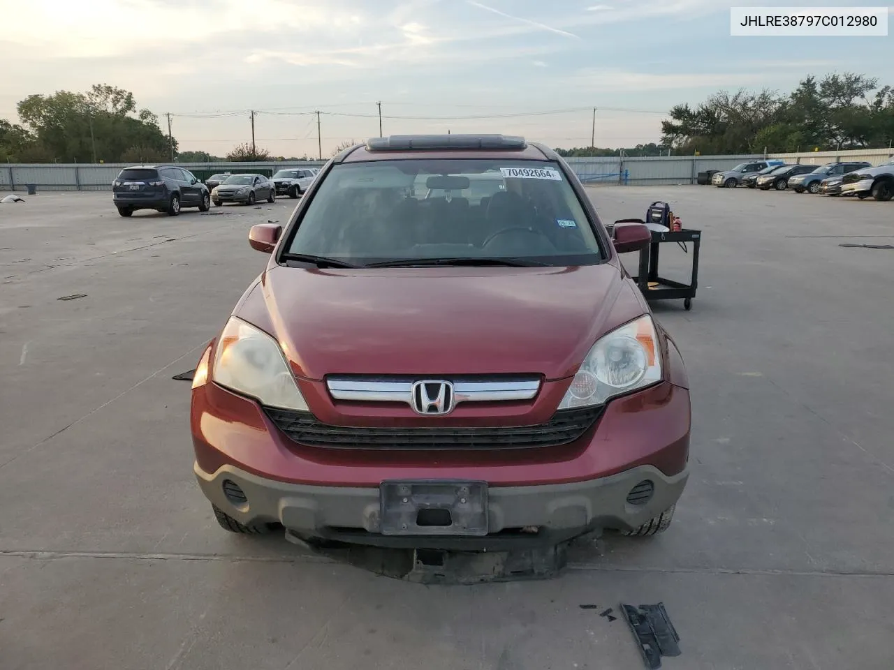 2007 Honda Cr-V Exl VIN: JHLRE38797C012980 Lot: 70492664