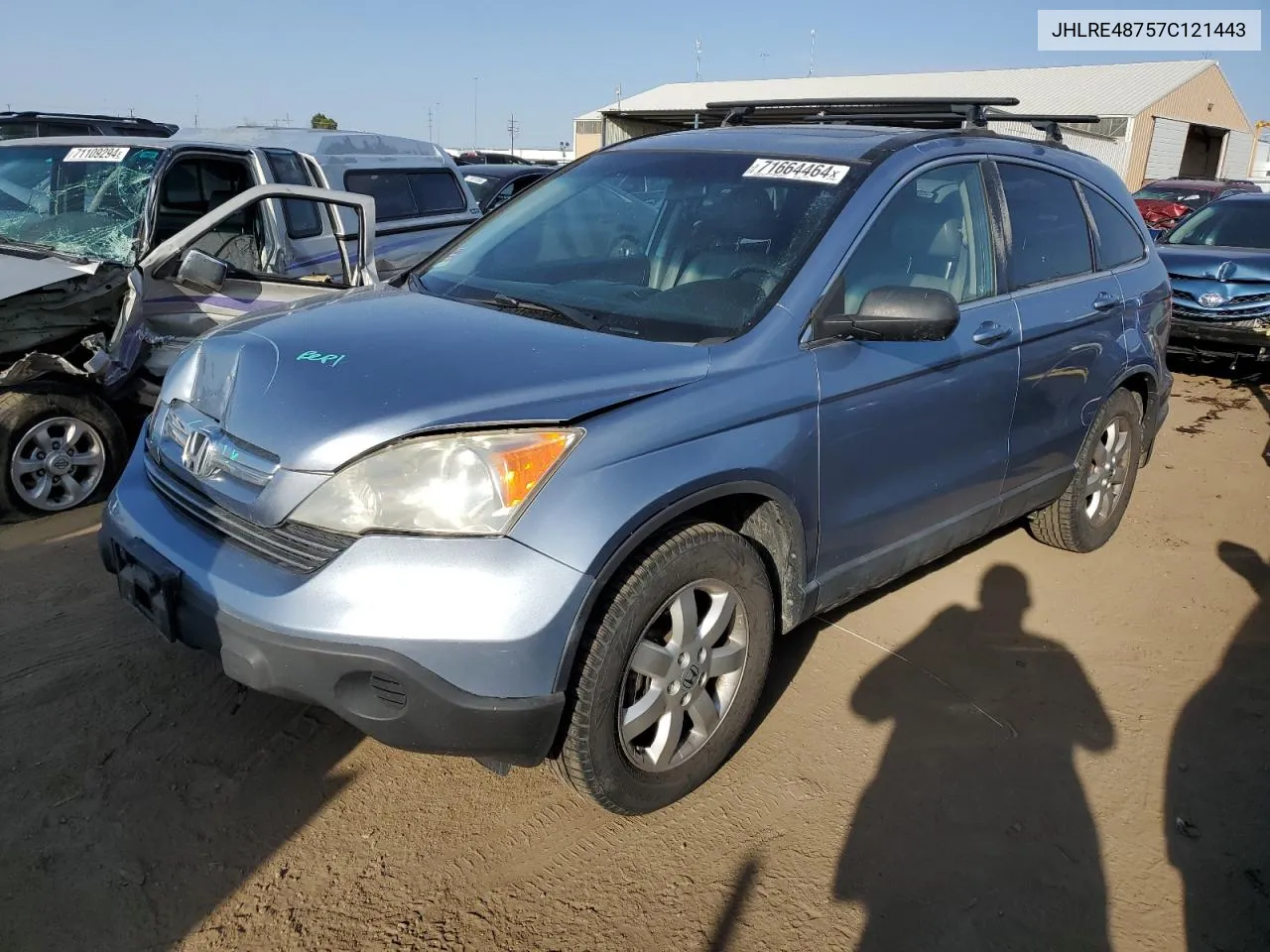 2007 Honda Cr-V Exl VIN: JHLRE48757C121443 Lot: 71664464