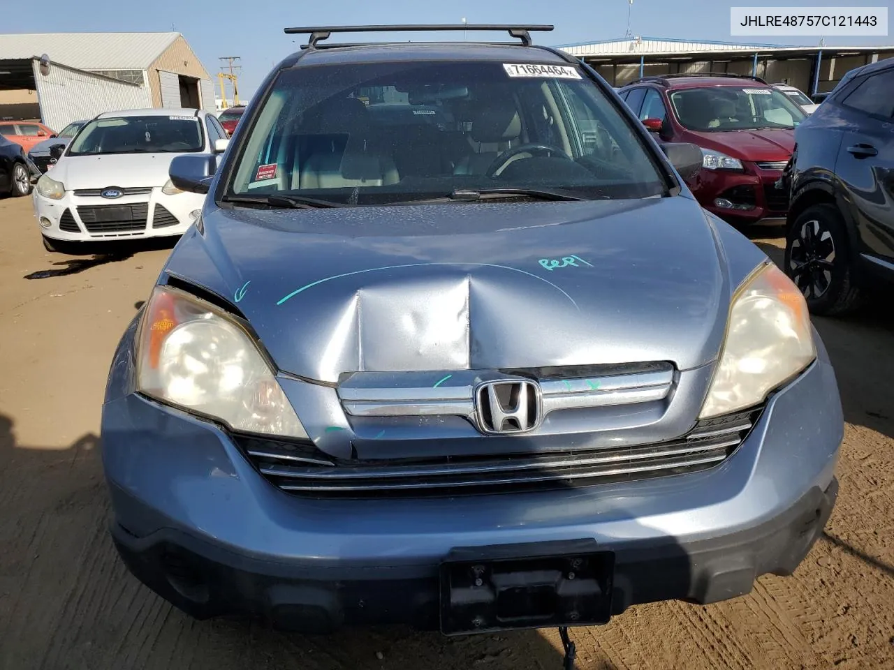 2007 Honda Cr-V Exl VIN: JHLRE48757C121443 Lot: 71664464