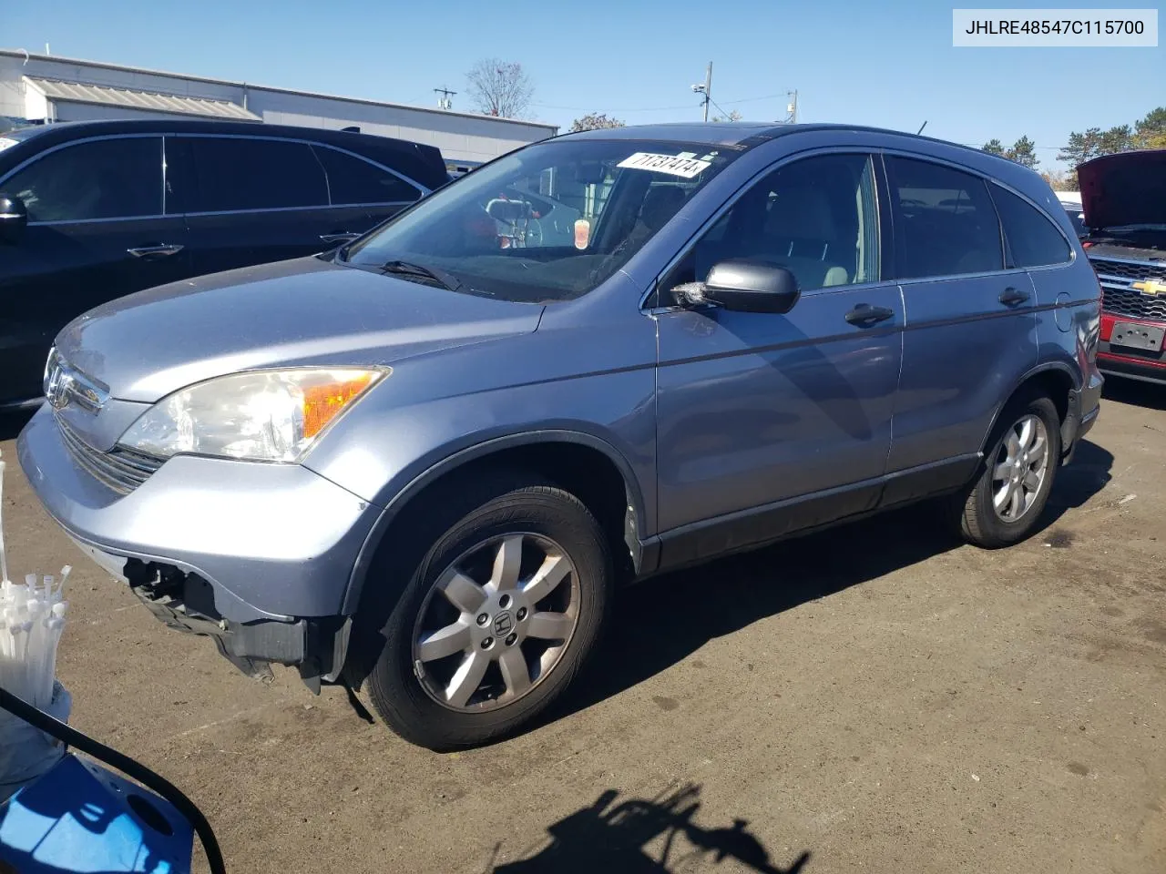 2007 Honda Cr-V Ex VIN: JHLRE48547C115700 Lot: 71737474