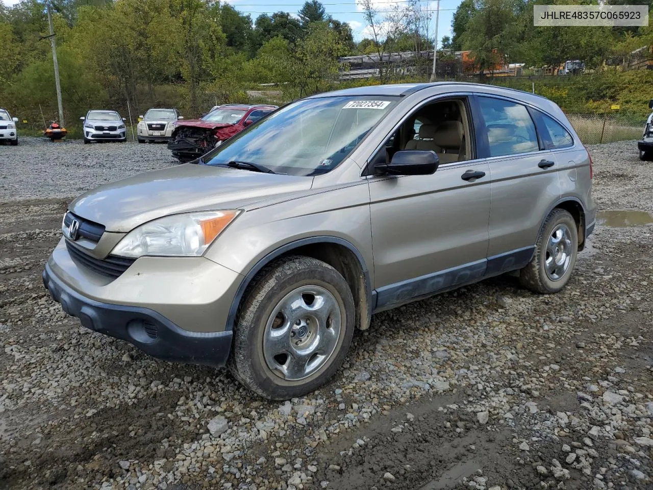 2007 Honda Cr-V Lx VIN: JHLRE48357C065923 Lot: 72027354