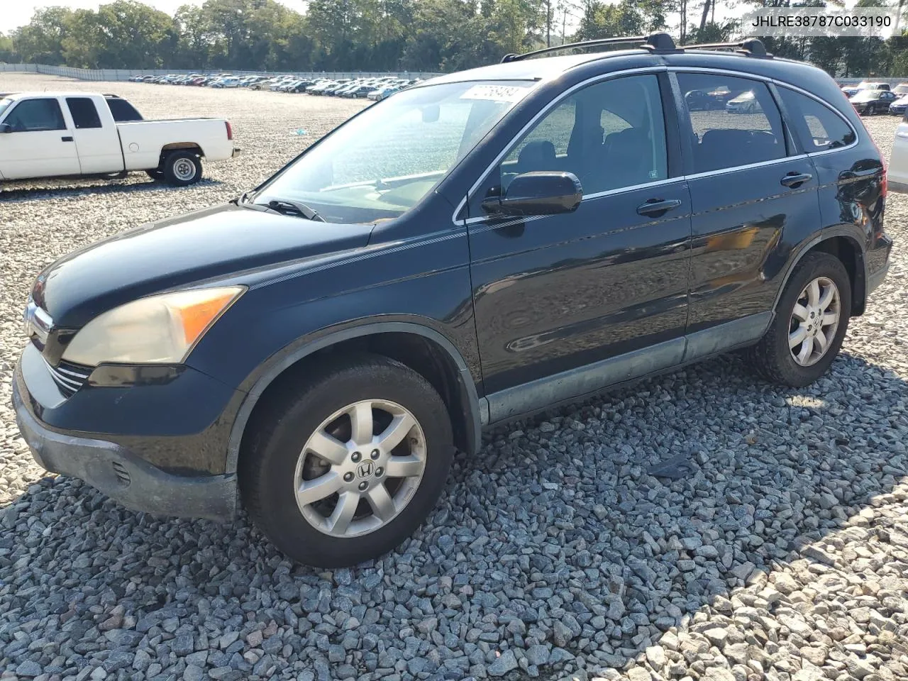 2007 Honda Cr-V Exl VIN: JHLRE38787C033190 Lot: 72758484