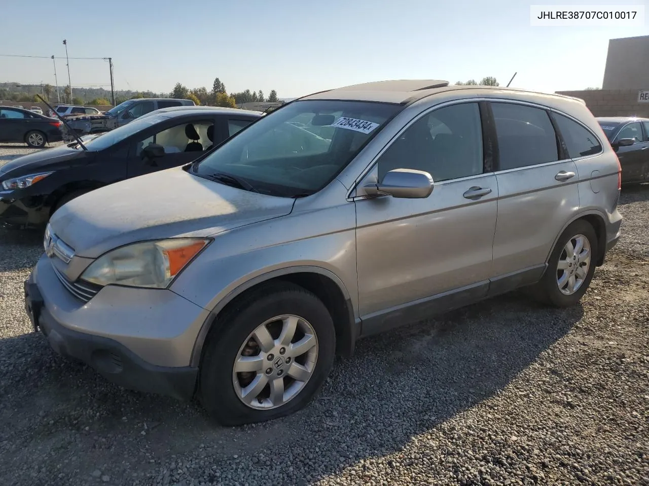 2007 Honda Cr-V Exl VIN: JHLRE38707C010017 Lot: 72843434