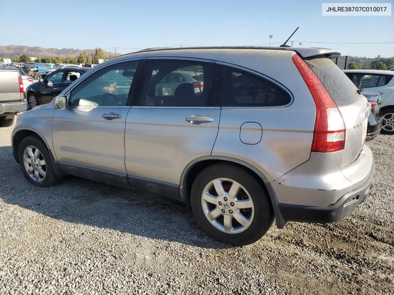 2007 Honda Cr-V Exl VIN: JHLRE38707C010017 Lot: 72843434