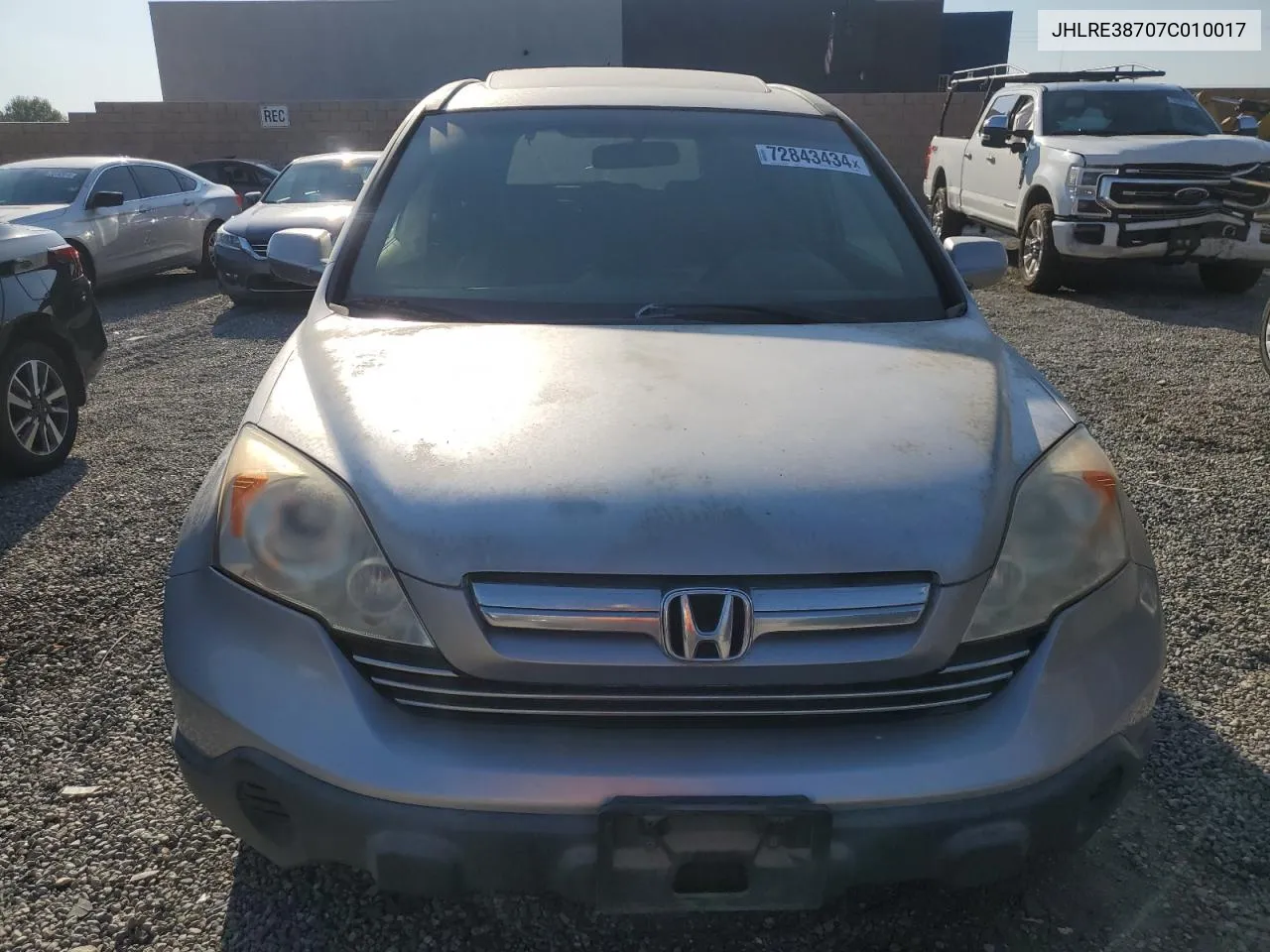 2007 Honda Cr-V Exl VIN: JHLRE38707C010017 Lot: 72843434