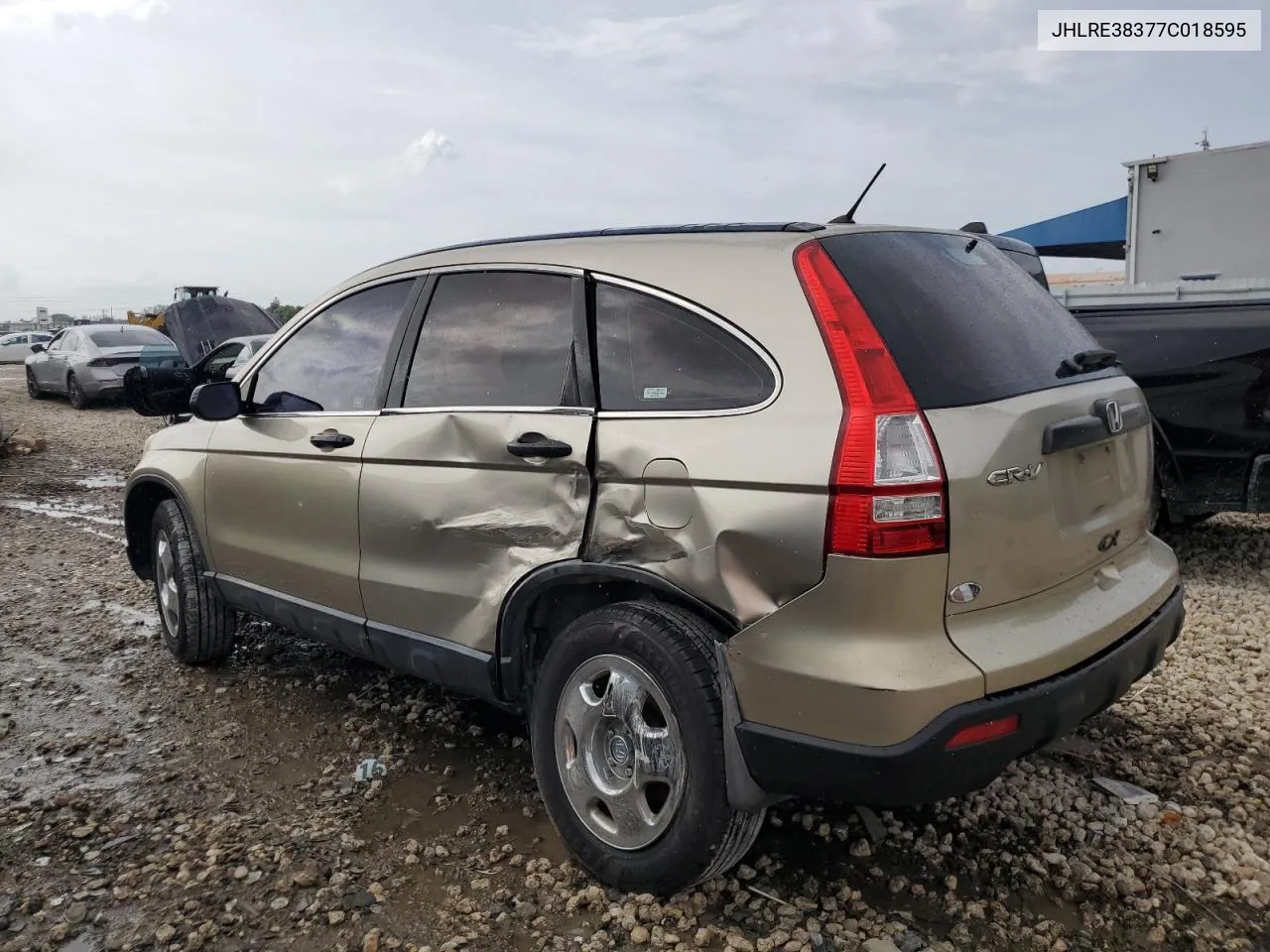 2007 Honda Cr-V Lx VIN: JHLRE38377C018595 Lot: 73481574