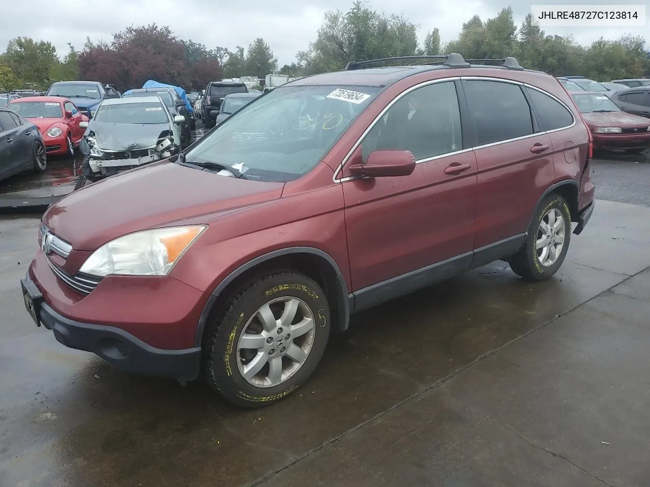 2007 Honda Cr-V Exl VIN: JHLRE48727C123814 Lot: 73519654