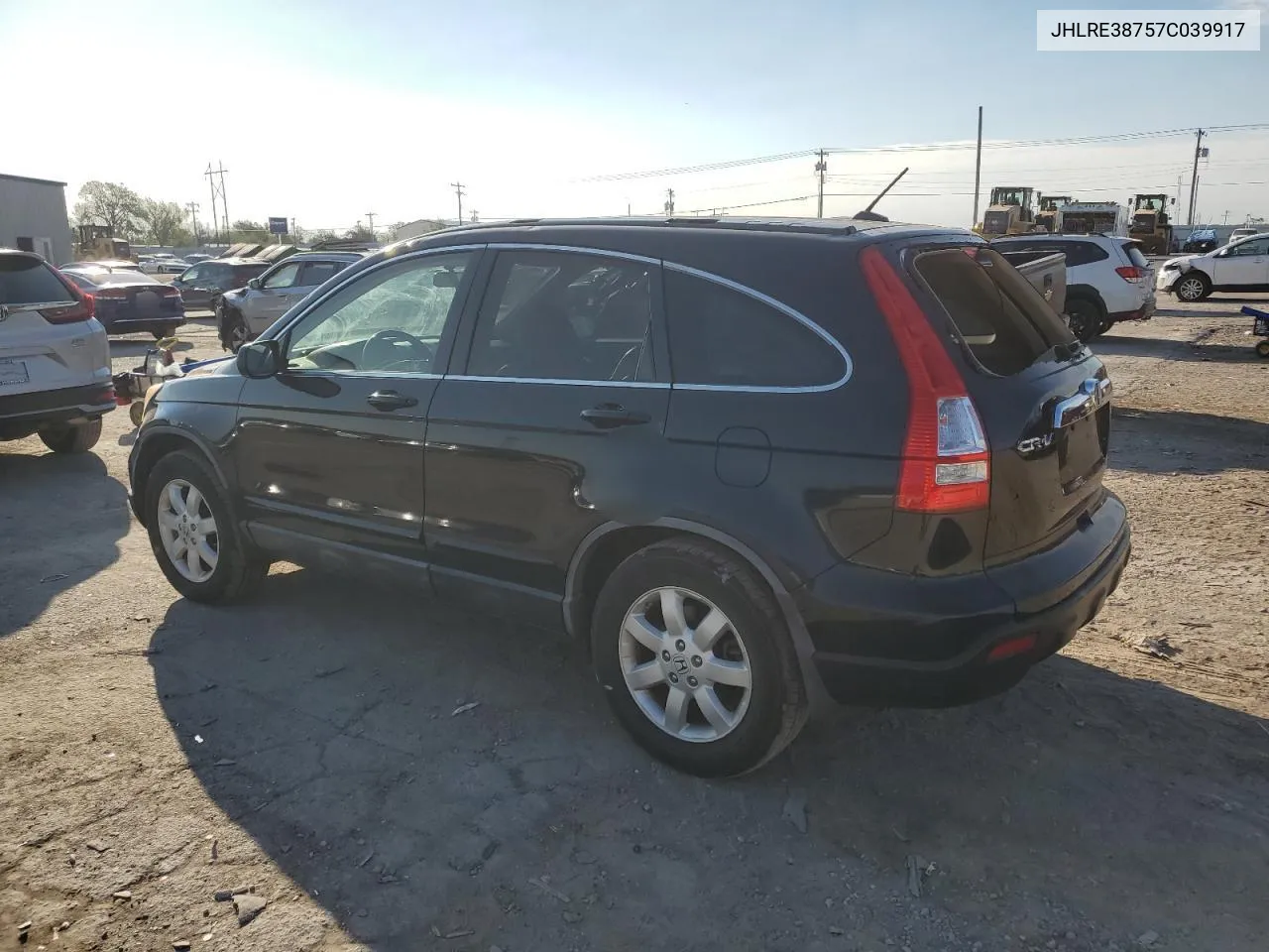 2007 Honda Cr-V Exl VIN: JHLRE38757C039917 Lot: 73749394