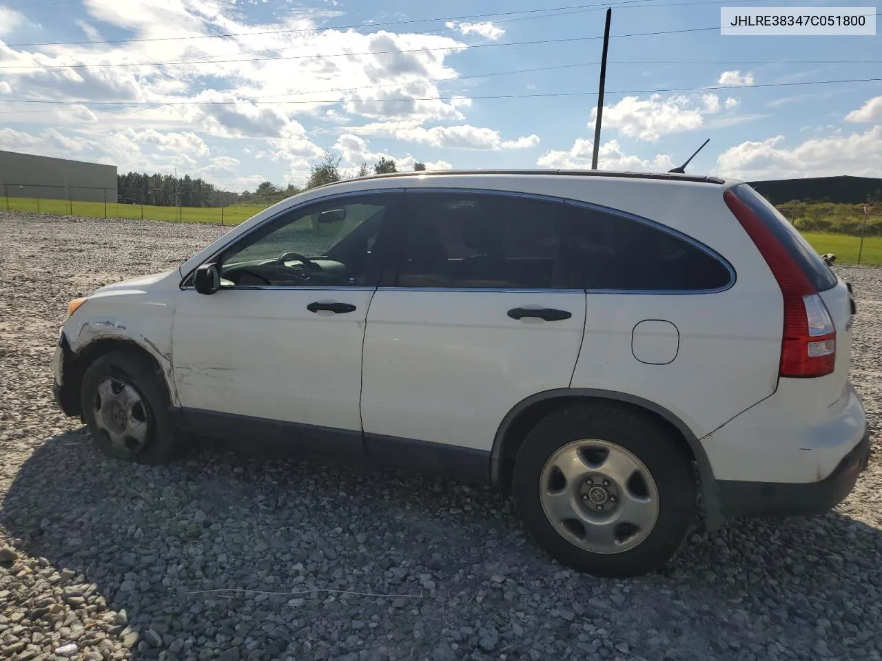 2007 Honda Cr-V Lx VIN: JHLRE38347C051800 Lot: 73865124