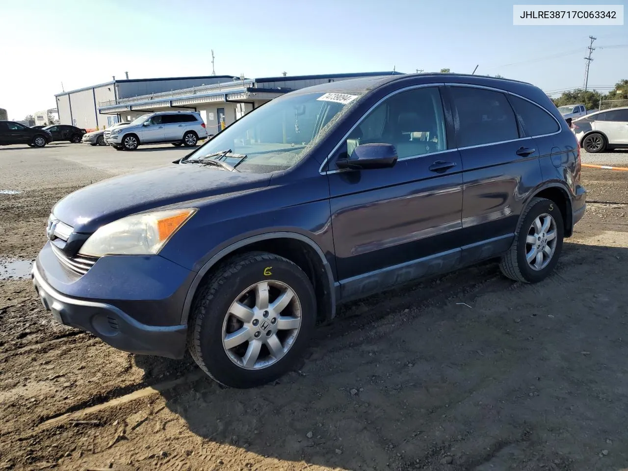 2007 Honda Cr-V Exl VIN: JHLRE38717C063342 Lot: 74739094