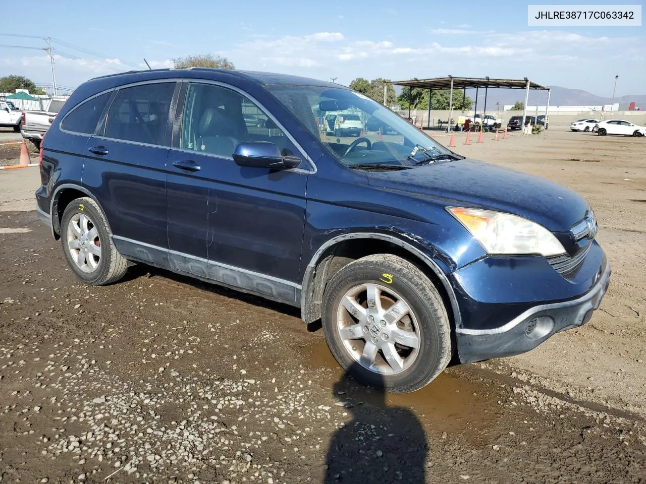 2007 Honda Cr-V Exl VIN: JHLRE38717C063342 Lot: 74739094