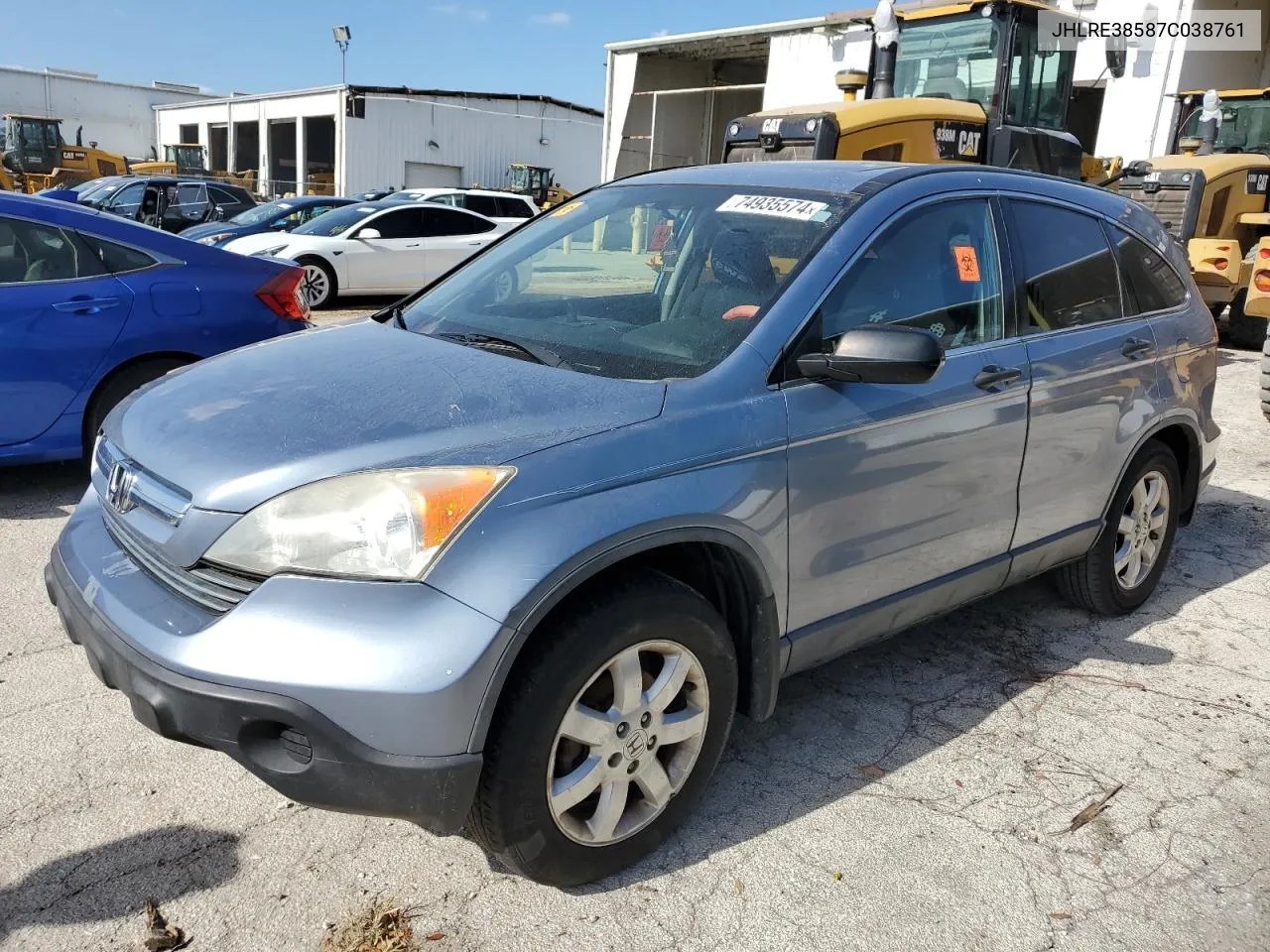 2007 Honda Cr-V Ex VIN: JHLRE38587C038761 Lot: 74935574