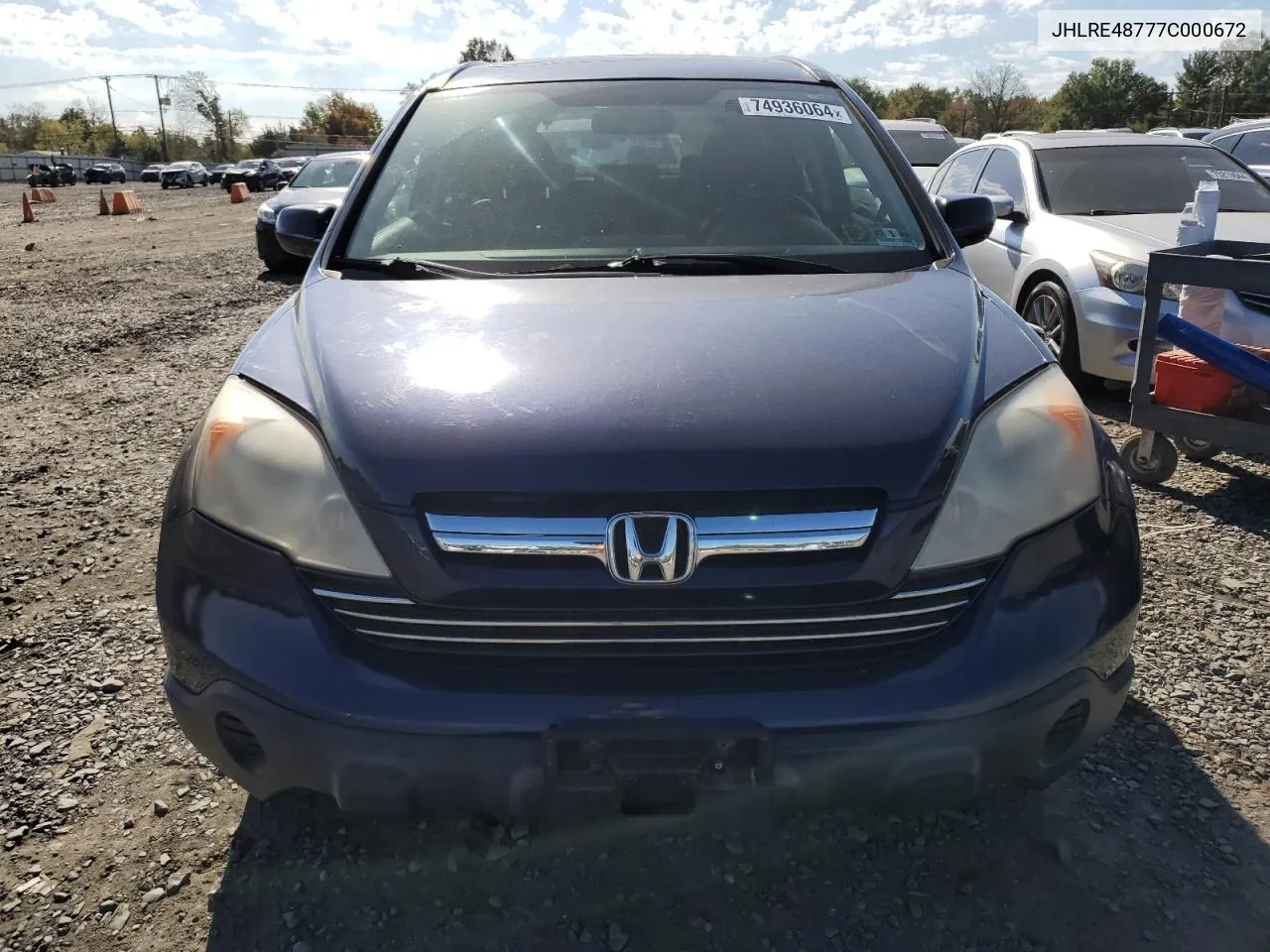 2007 Honda Cr-V Exl VIN: JHLRE48777C000672 Lot: 74936064