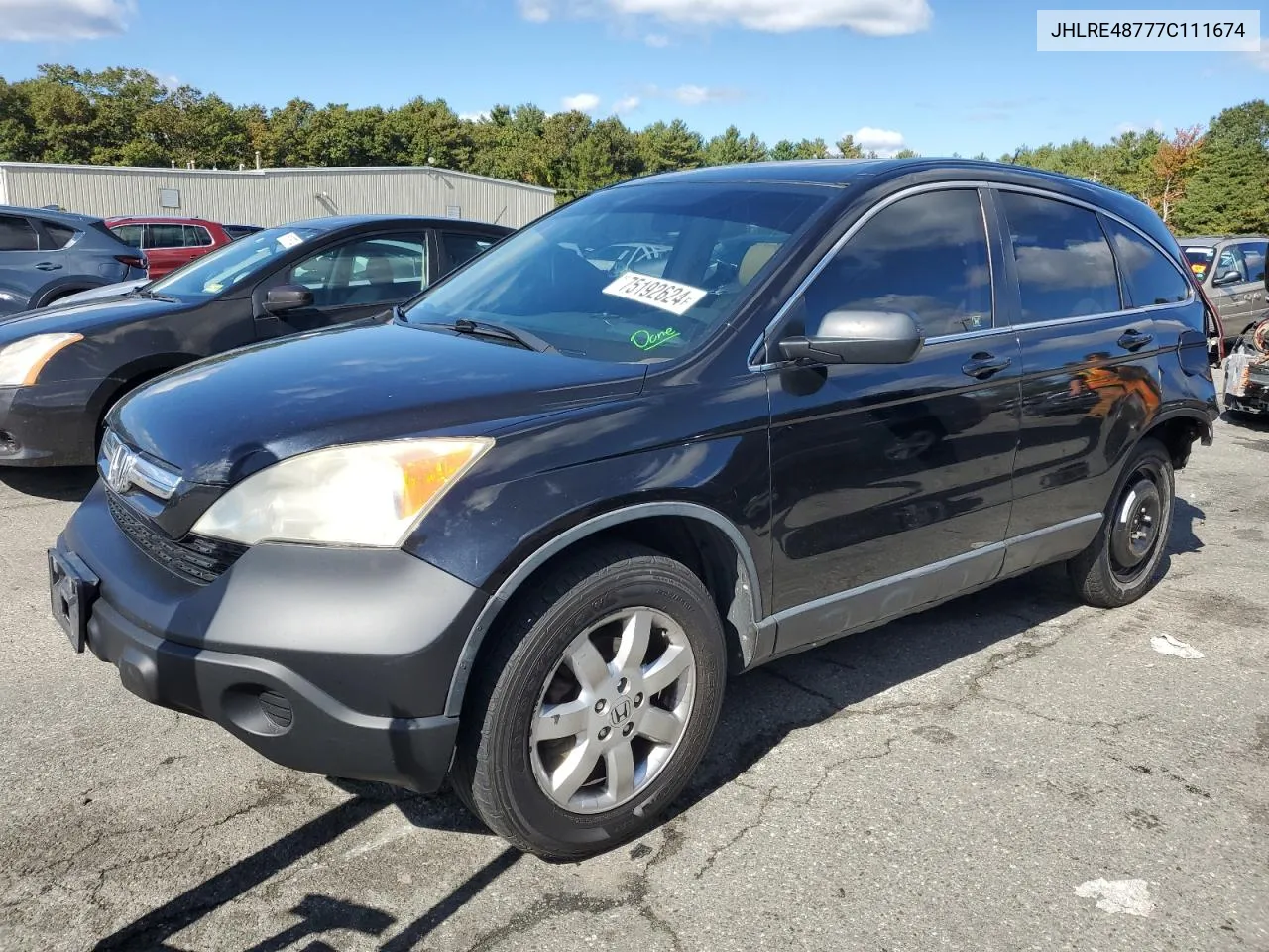 2007 Honda Cr-V Exl VIN: JHLRE48777C111674 Lot: 75192624