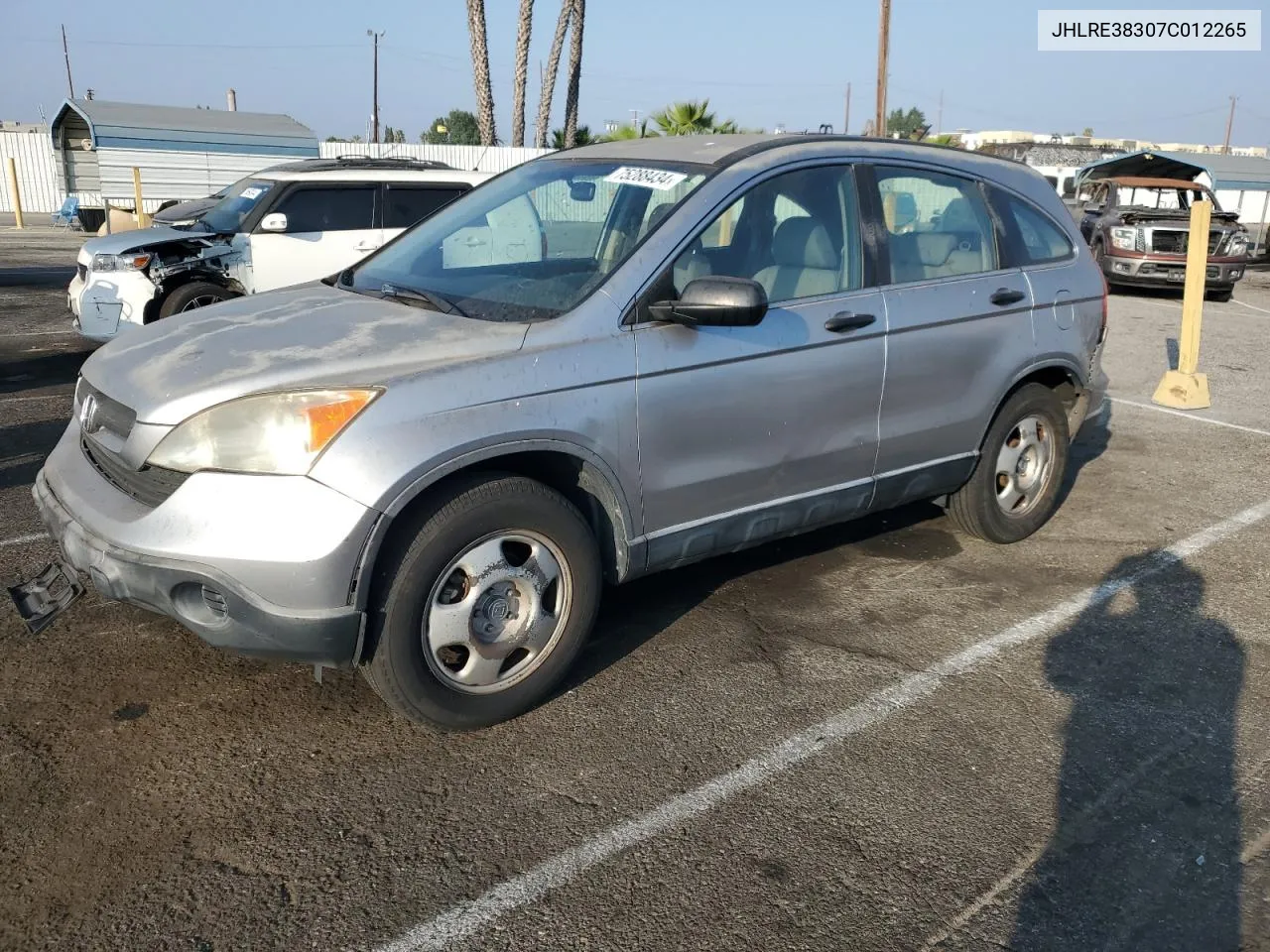 2007 Honda Cr-V Lx VIN: JHLRE38307C012265 Lot: 75288434