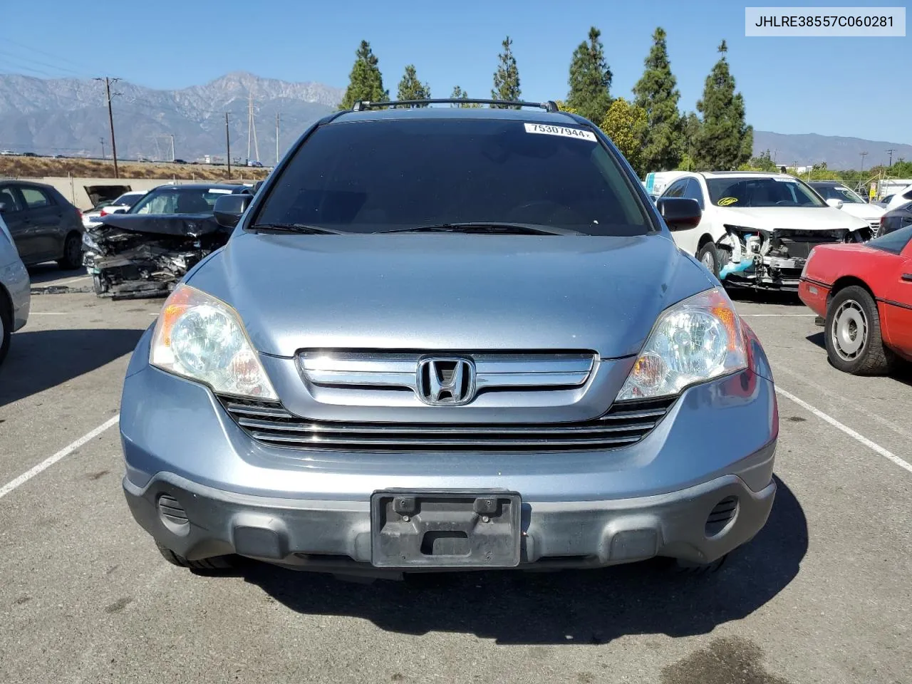 2007 Honda Cr-V Ex VIN: JHLRE38557C060281 Lot: 75307944