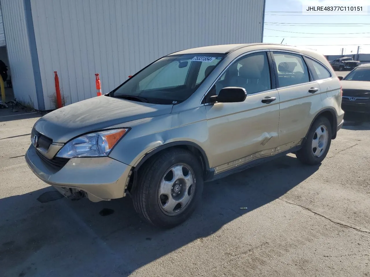 2007 Honda Cr-V Lx VIN: JHLRE48377C110151 Lot: 75331554