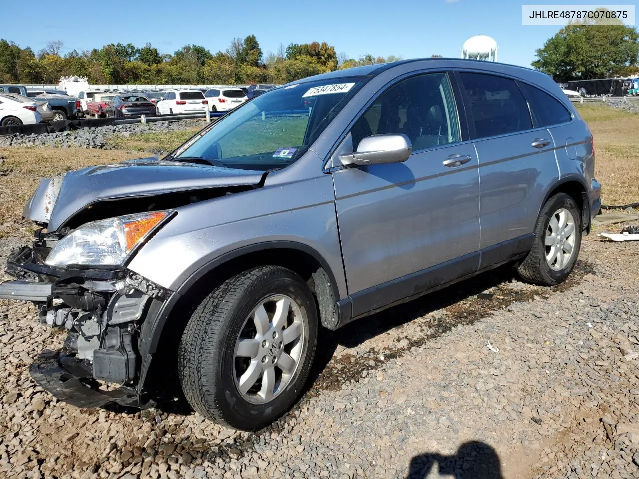 2007 Honda Cr-V Exl VIN: JHLRE48787C070875 Lot: 75347854