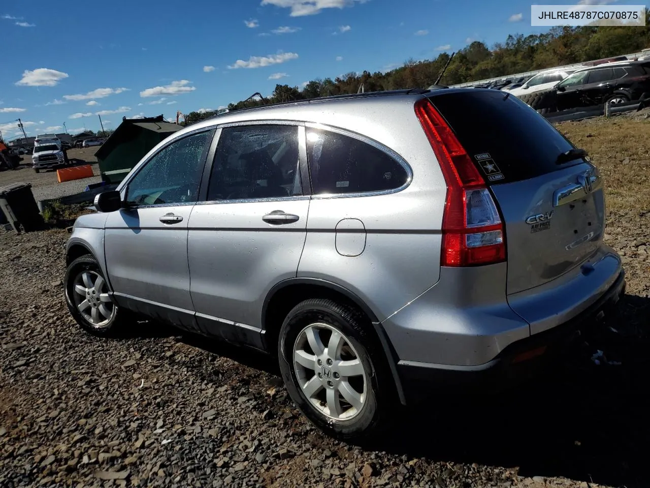 2007 Honda Cr-V Exl VIN: JHLRE48787C070875 Lot: 75347854