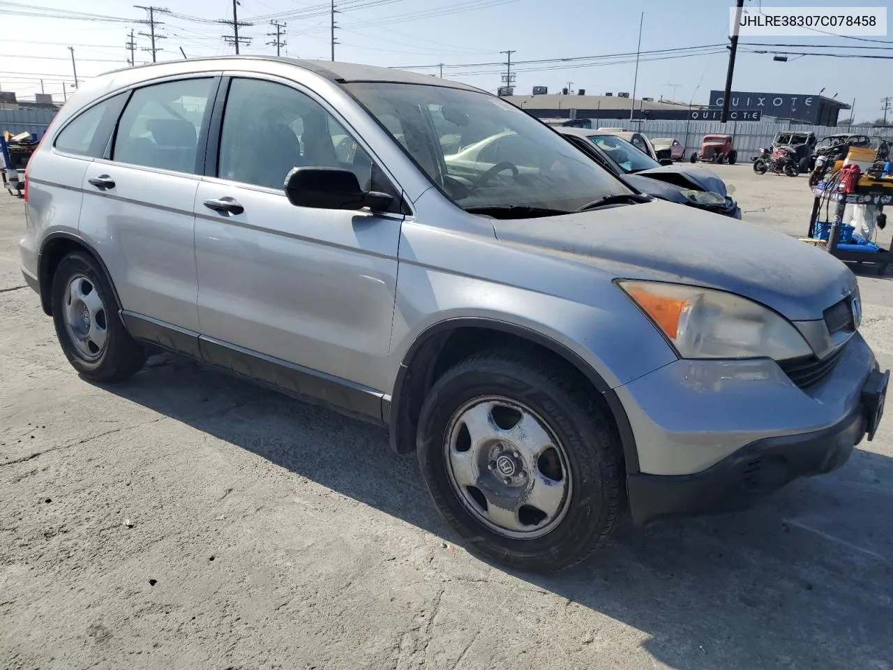 2007 Honda Cr-V Lx VIN: JHLRE38307C078458 Lot: 75603074