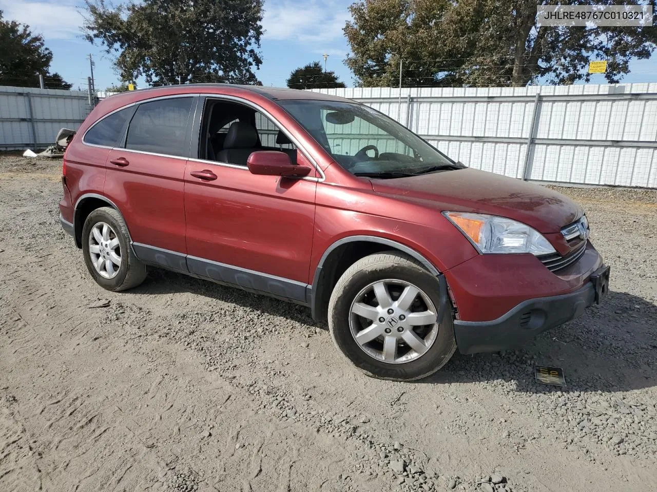 2007 Honda Cr-V Exl VIN: JHLRE48767C010321 Lot: 75745834