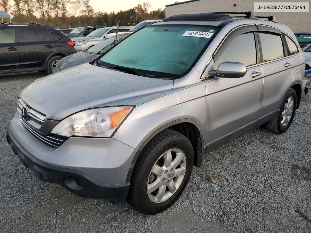 2007 Honda Cr-V Exl VIN: JHLRE38777C075494 Lot: 76291444