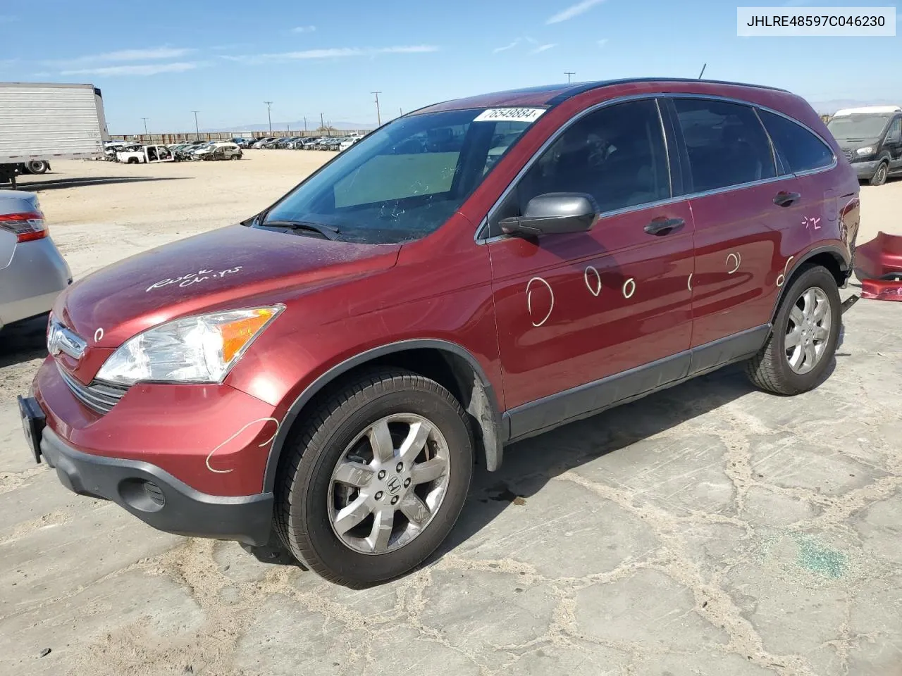 2007 Honda Cr-V Ex VIN: JHLRE48597C046230 Lot: 76549884