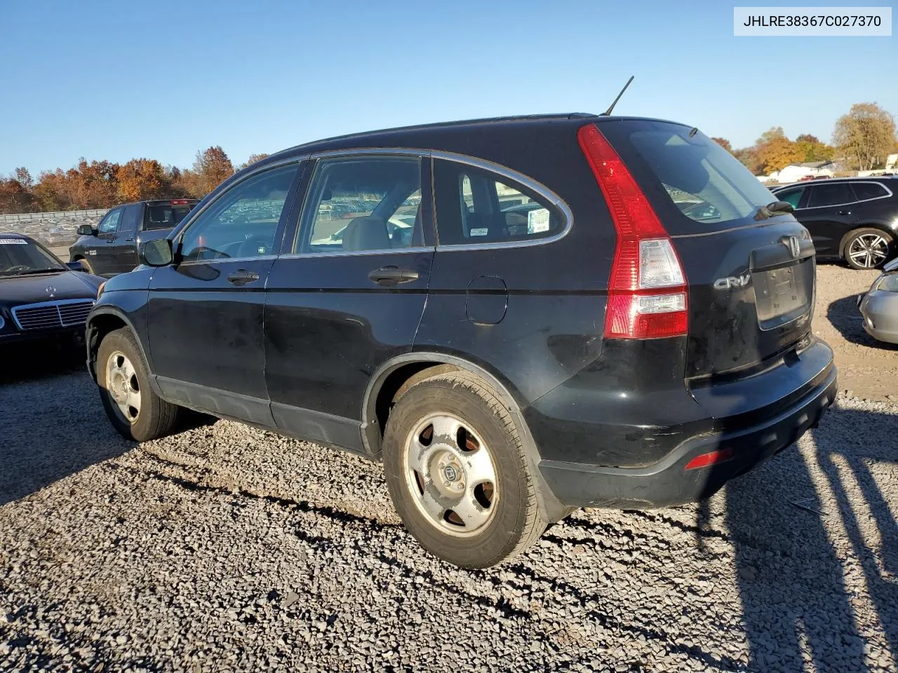 2007 Honda Cr-V Lx VIN: JHLRE38367C027370 Lot: 77016134